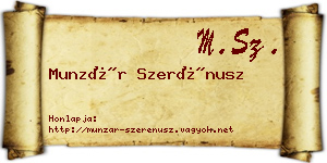 Munzár Szerénusz névjegykártya